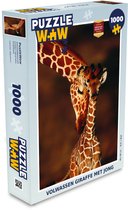 Puzzel Giraffe - Kalf - Portret - Legpuzzel - Puzzel 1000 stukjes volwassenen