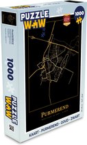 Puzzel Kaart - Purmerend - Goud - Zwart - Legpuzzel - Puzzel 1000 stukjes volwassenen