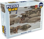 Puzzel Nijlpaard - Vijver - Legpuzzel - Puzzel 1000 stukjes volwassenen