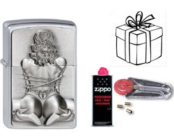Geschenkset Zippo- ZIPPO met ZIPPO BENZINE en Vuursteentjes-uniek cadeau