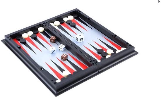 Thumbnail van een extra afbeelding van het spel Schaakbord | Dambord | Backgammon | 25 x 25 cm | Schaakspel | Schaakset | Schaken | Dammen | Met Schaakstukken | 3-in-1 Bordspel | Chess | Plastic | Opklapbaar | Magnetisch