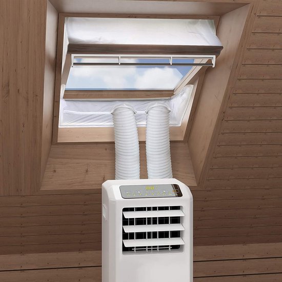 HOOMEE Centraal Pivot Dakraam Afdichting Set voor Mobiele Airconditioning en Wasdrogers - Werkt met Elke Mobiele Airconditioning - voor Raamomtrek van 391 tot en met 460cm (230cmx2)