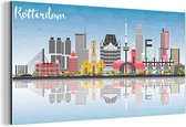 Wanddecoratie Metaal - Aluminium Schilderij Industrieel - Architectuur - Rotterdam - Skyline - 120x60 cm - Dibond - Foto op aluminium - Industriële muurdecoratie - Voor de woonkamer/slaapkamer