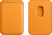 AdroitGoods Porte-cartes en Cuir adapté à Magsafe Iphone - Porte-cartes magnétique adapté à Apple iPhone - Portefeuille en cuir - Jaune
