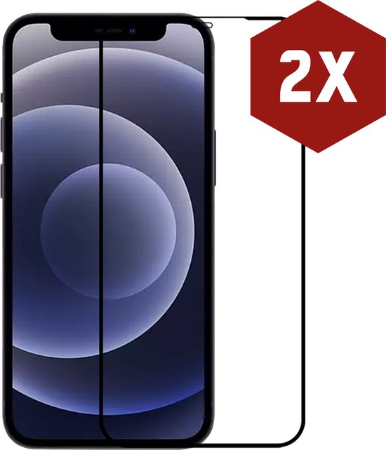 Screenprotector geschikt voor iPhone 12 - Full cover - 2-pack - Kratoshield