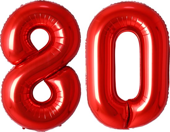 Ballon Numéro 80 Ans Rouge Hélium Ballons Décoration D'anniversaire Numéro  Ballon... | bol.com
