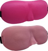 3D Slaapmaskers Licht Roze & Hot Pink - Thuis - Slaapmasker - Verduisterend - Onderweg - Vliegtuig - Festival - Slaapcomfort - oDaani