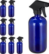 Relaxdays spuitflesjes hervulbaar - plantenspuit glas - 8 stuks - 500 ml - sprayflacon