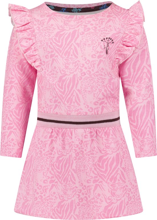 4PRESIDENT Meisjes jurk - Dust Pink AOP - Maat 116 - Meisjes jurken