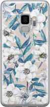 Casimoda® hoesje - Geschikt voor Samsung S9 - Bloemen / Floral blauw - Backcover - Siliconen/TPU - Blauw