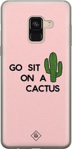 Casimoda® hoesje - Geschikt voor Samsung A8 (2018) - Go Sit On A Cactus - Backcover - Siliconen/TPU - Roze