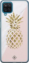 Casimoda® hoesje - Geschikt voor Samsung A12 - Ananas - Backcover - Siliconen/TPU - Roze