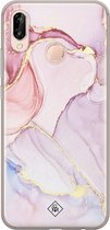 hoesje - Geschikt voor Huawei P20 Lite (2018) - Marmer roze paars - Siliconen/TPU - Soft Case - Paars - Marmer