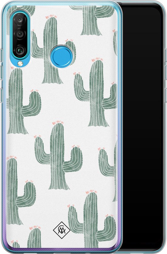 Coque - Compatible avec Huawei P30 Lite - Imprimé Cactus - Siliconen/TPU - Coque Souple - Vert - Plantes