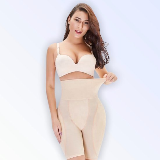 Wow Peach - Heup & Billenlift met Pads broekje - Hipdips - Tegen hipdips - High Waist - Corrigerend ondergoed - Nude - XX-Large