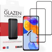 2-pack BMAX geschikt voor Xiaomi Redmi Note 11 Pro Screenprotector glas - Full Cover gehard glas - Tempered glas - Xiaomi screenprotectors 2 stuks - Telefoonglaasje - Beschermglas - Glasplaatje - Screensaver - Screen protector - Case friendly - Zwart