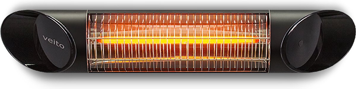 Veito Blade Mini - Zwart - Elektrische Carbon Infrarood Kachel - Terrasverwarming - Elektrisch - 4 warmtestanden regelbaar - incl. afstandbediening - 1200W - IP44