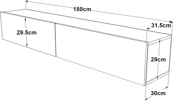Meuble TV Laitila à 2 portes 29,5 x 180 x 31,5 cm effet bois de pin [en.casa] - Maison