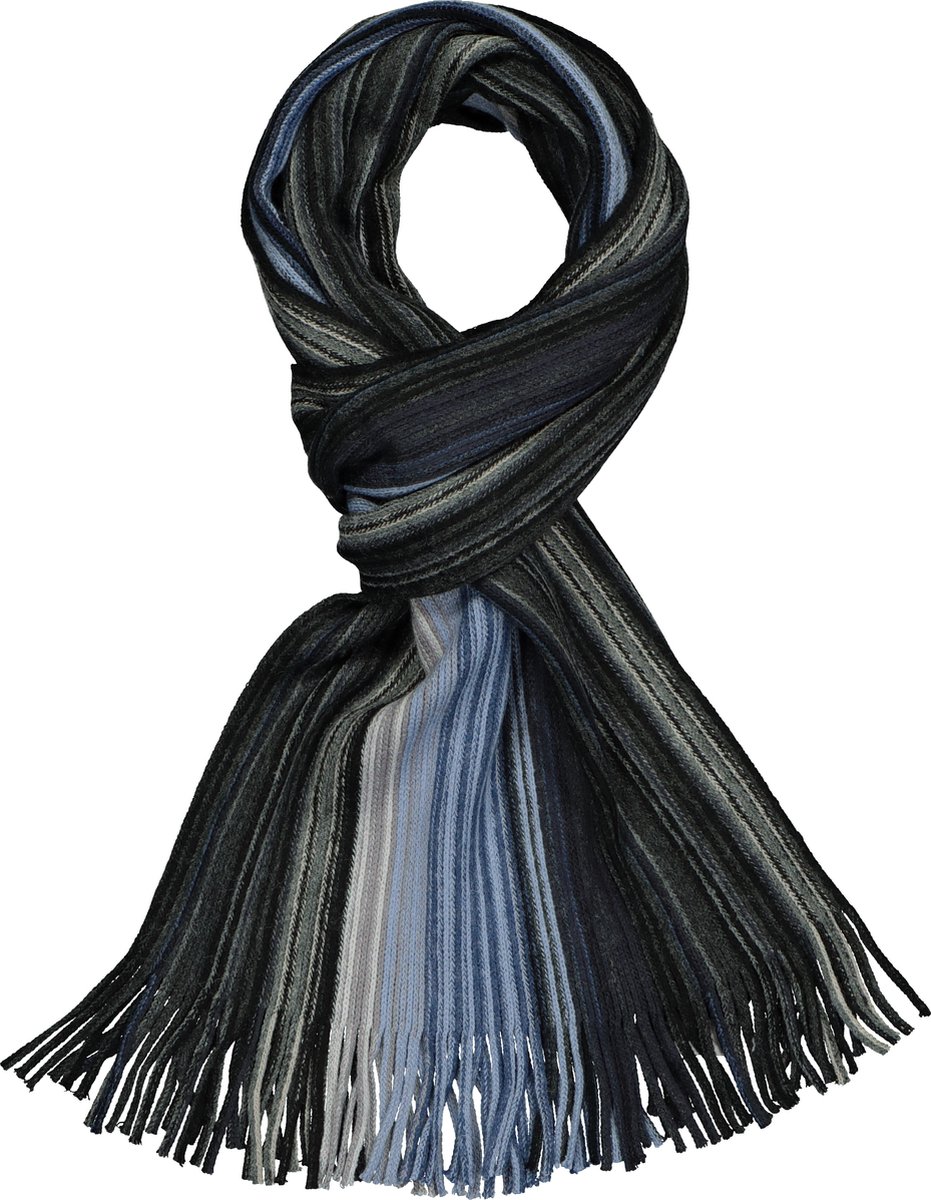Michaelis heren sjaal - blauw met grijs gestreept