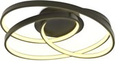 B.K.Licht - Plafondlamp LED Ringen - zwart - l: 39cm - 3.000 K - 35W