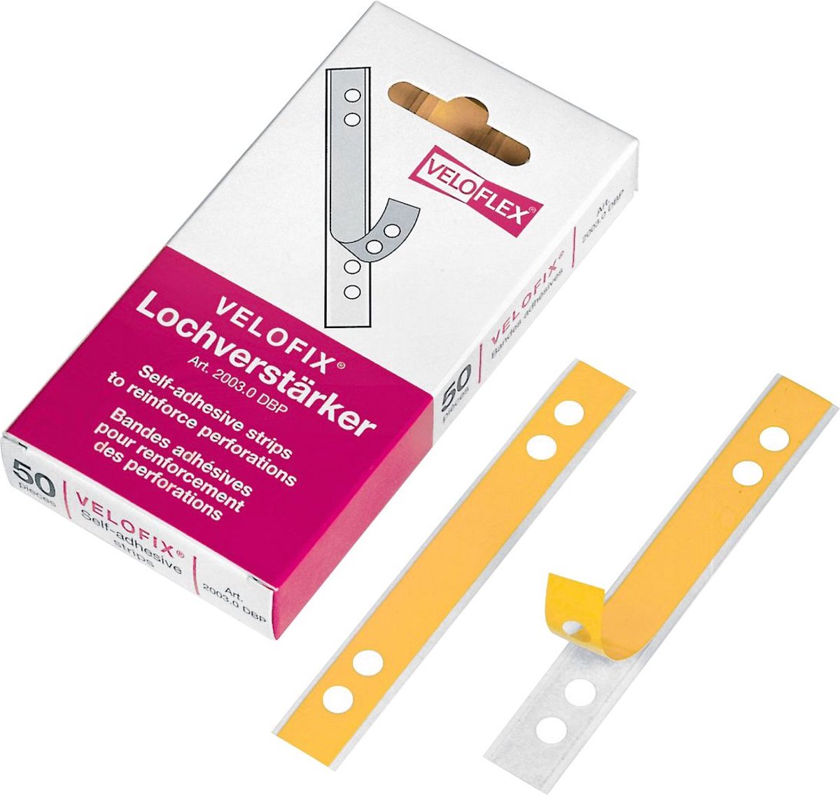 VELOFLEX verstevigingsringen, pvc, zelfklevend, 50 stuks