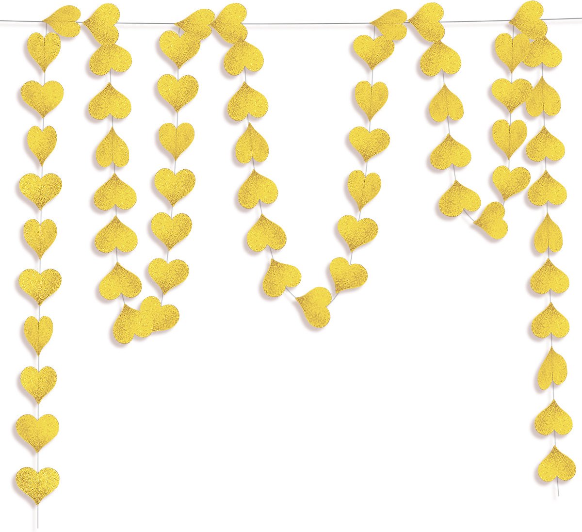 Gouden Hartjes Versiering Hartje Slingers Goud Gender Reveal Versiering Babyshower Geboorte Valentijn Versiering - 4m — afbeelding 3