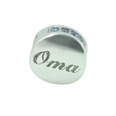 Oma bead blauwe zirkonia | Oma bedel | Zilverana | geschikt voor alle bekende merken | 925 zilver | moederdag
