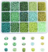 perles de rocaille | perles vertes| 2 mm | ensemble de perles | Fabrication de bijoux bricolage