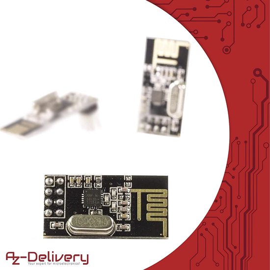 AZDelivery 3 Moduli NRF24L01 2.4GHz – Per Arduino, ESP8266, Raspberry Pi, Con E-book E Librerie
