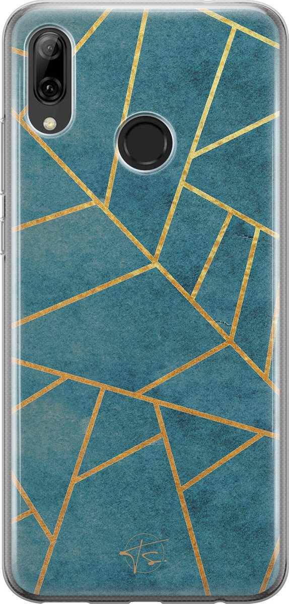 Mooie Telefoonhoesjes - Hoesje geschikt voor Huawei P Smart (2019) - Abstract blauw - TPU Siliconen Backcover - Print - Blauw