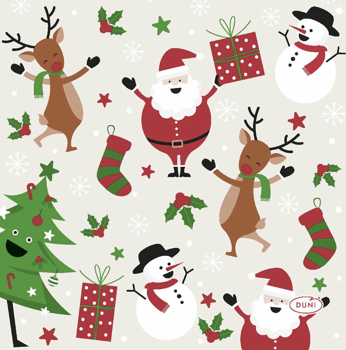 Duni servetten - kerst - 24 x 24 cm - 40x stuks - Kerstdiner servetjes