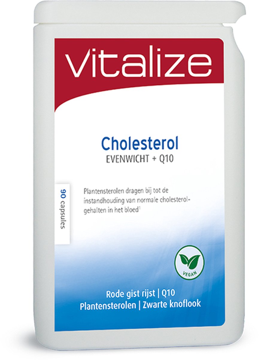 Vitalize Cholesterol Evenwicht + Q10 90 capsules - Het beste in 1 capsule - Co-enzym Q10 Ubiquinol in de actieve vorm - Vitalize