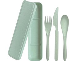 green-goose® Bio-based Bestek Set | Groen | Duurzaam Bestek voor School, Picknick, Vakantie, Camping | Vaatwasserbestendig