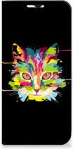 Smartphone Hoesje Geschikt voor Samsung Galaxy A23 Wallet Case Leuke Verjaardagscadeaus Cat Color