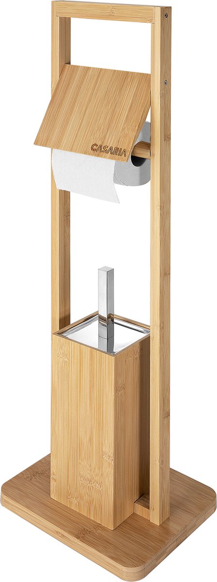 Casaria WC Rolhouder - Bamboe WC borstel - 83x24,5x20 cm