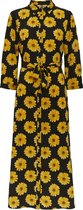 Pieces Jurk Pcjapril 3/4 Ankle Dress D2d Bc 17135407 Black/sunflower Dames Maat - L