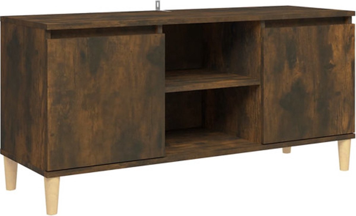 vidaXL - Tv-meubel - met - houten - poten - 103,5x35x50 - cm - gerookt - eikenkleurig