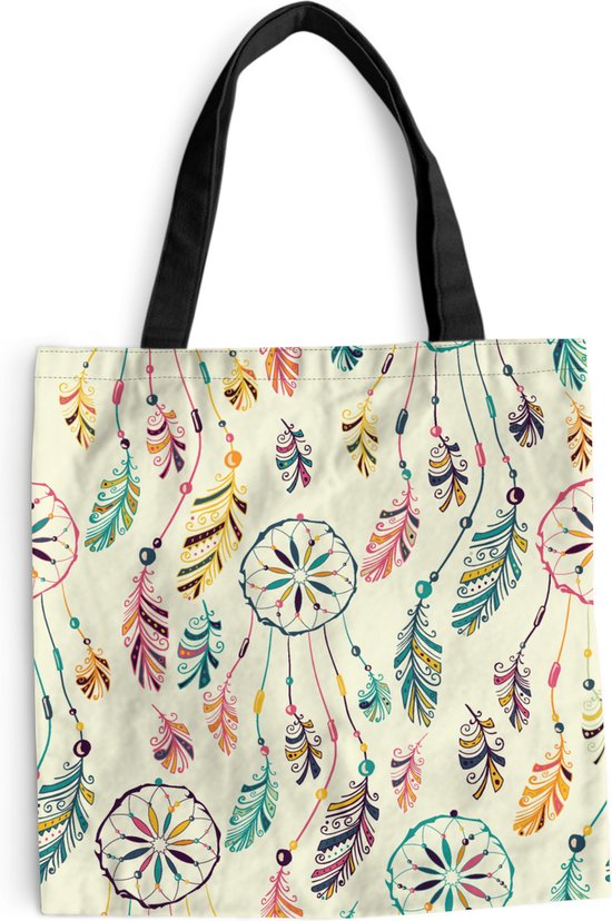 Sac bandoulière - Sac de plage - Shopper Dromenvanger - Arc-en-ciel - Bohème - Fille - Motifs - 40x40 cm - Sac en coton