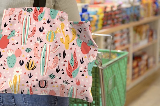 Sac Bandoulière - Sac De Plage - Shopper Plantes - Motifs - Cactus - 50x40 cm - Sac Coton