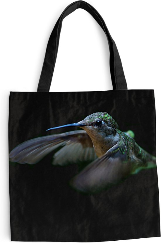 Sac Bandoulière - Sac De Plage - Shopper Colibri - Vogel - Ressorts - Zwart - 45x45 cm - Sac Coton