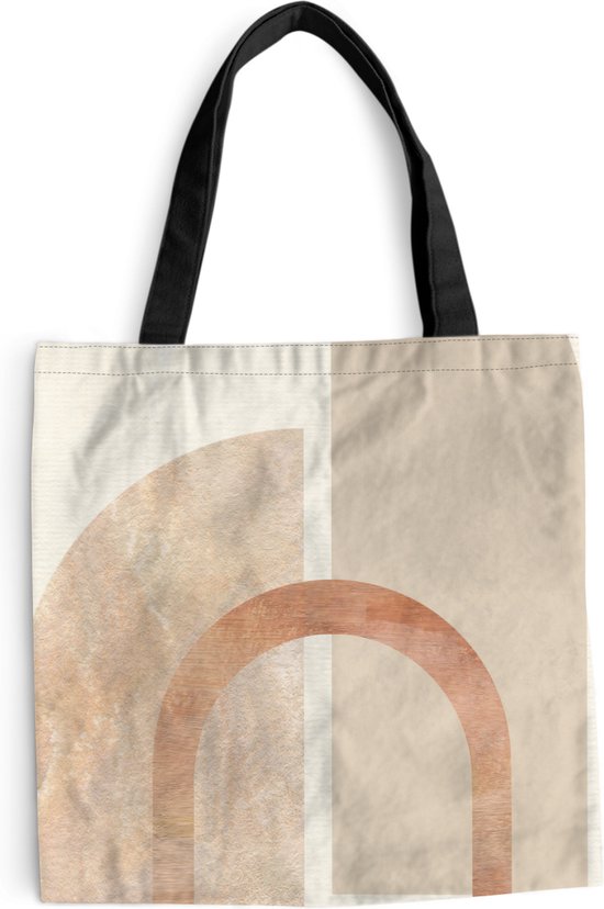 Sac bandoulière - Sac de plage - Shopper Rose - Beige - Abstrait - 40x40 cm - Sac coton