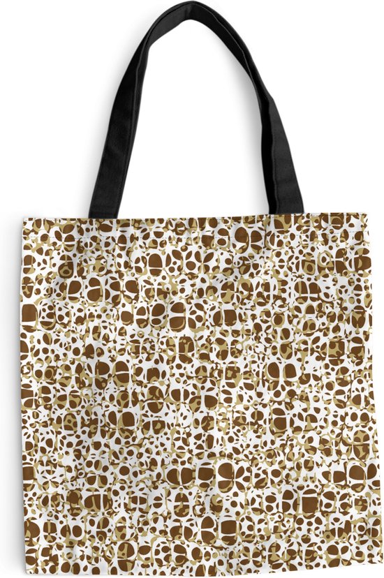 Sac bandoulière - Sac de plage - Shopper Animal Skin - Reptiles - Marron - Motifs - 40x40 cm - Sac coton