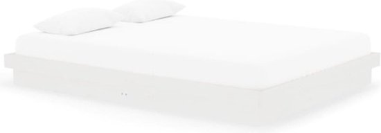 vidaXL Cadre de lit Bois massif Blanc 150x200 cm 5FT King - Cadre de lit - Encadrements de lit - Lit double - Lit