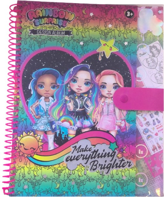 Rainbow Surprise Ontwerpalbum met stickervellen kleurplaten