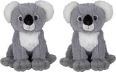 Multipak van 2x stuks pluche koala knuffels van 19 cm - Papa/Mama - Kllitteband handjes