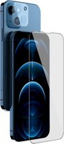 Screenprotector geschikt voor Apple iPhone 14 - Nillkin 2-in-1 Tempered Glass met Frame - Met Cameraprotector - Transparant