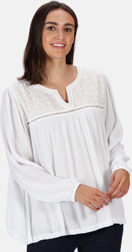 Regatta Calixta Shirt Met V-Hals Viscose En Katoen Voor Dames Wit