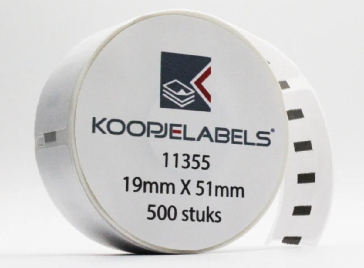 Koopjelabels® | Dymo 11355 / S0722550 Compatible multifunctionele labels, 51 x 19mm, permanent, 500 labels per rol