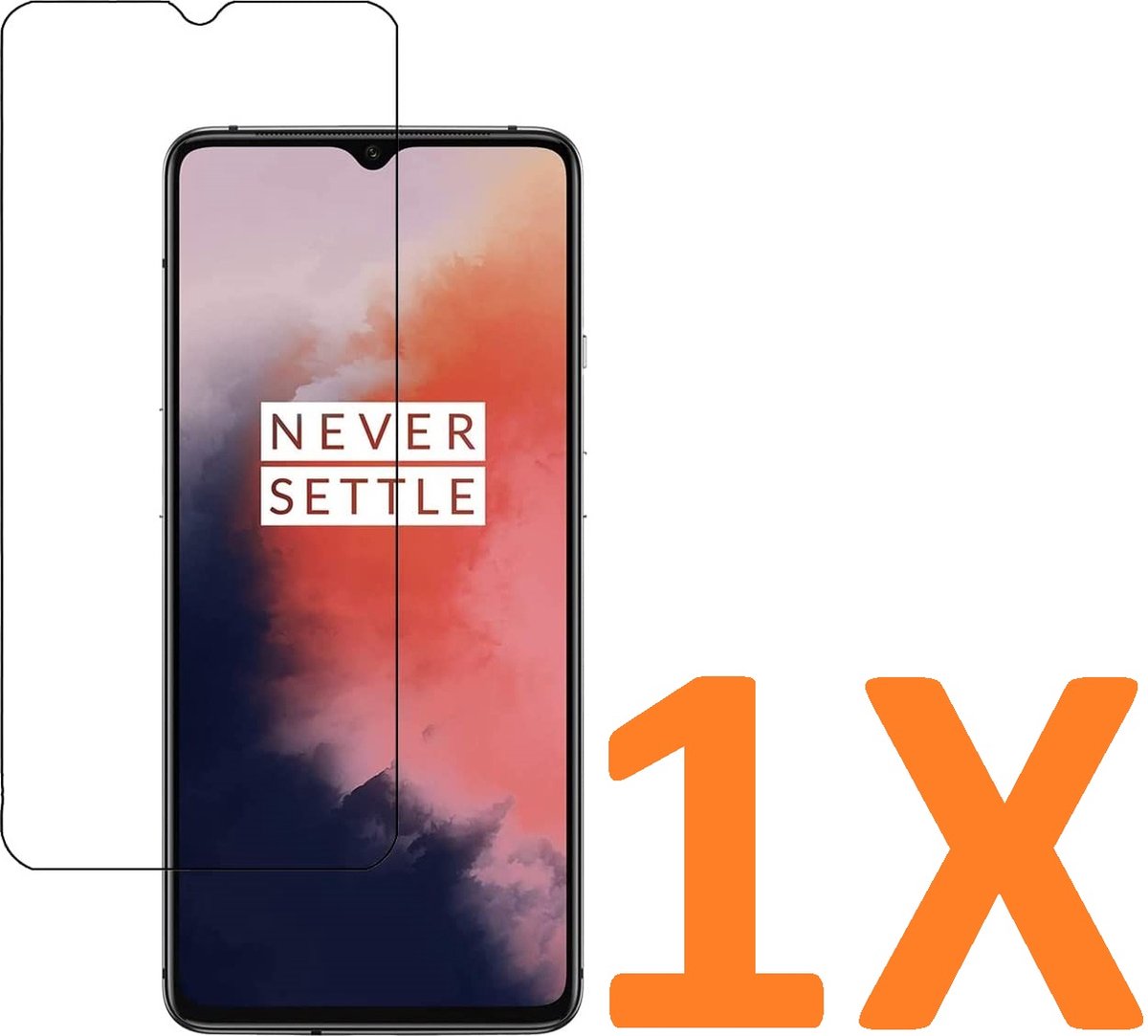 Screenprotector Glas - Tempered Glass Screen Protector Geschikt voor: OnePlus 7 - 1X