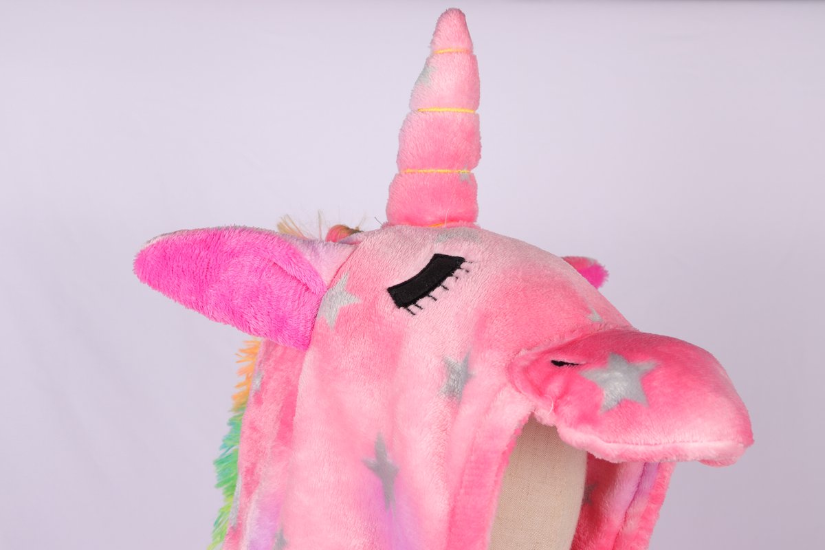 Joya Kids® Eenhoorn Onesie | Unicorn roze huispak | Verkleed kostuum kinderen | verkleedkleding jurk | Maat 128-134 (130) + Haarband | Cadeau meisje — afbeelding 6